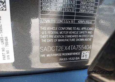 2026 Jaguar F-Pace R-Dynamic S P250 Awd Automatic из США, поврежденный, VIN SADCT2EX4TA755404